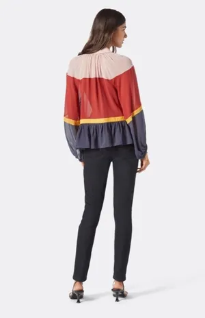 Joie Becki Ruffled Long-Sleeve Silk Top Small thumbnail 2