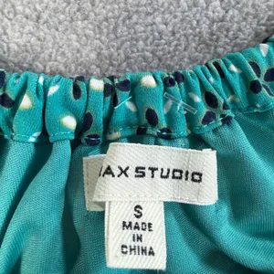 Max Studio Women's Small Halter Neck Shift Dress Teal Green Sleeveless Geometric thumbnail 3