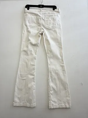Happily Grey Off White Cream Flare Jeans Size 5 / 27 NWOT High Low thumbnail 4