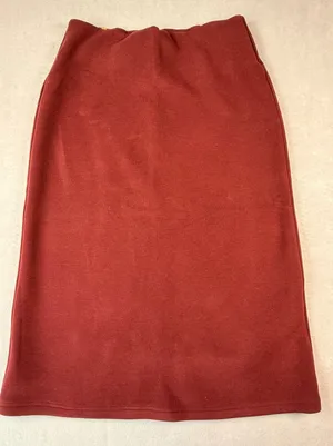 OGL Move Burgundy Red Knit Midi Skirt High Waisted Wool Blend Size S thumbnail 1