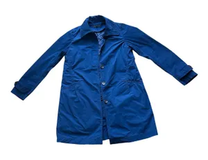 Uniqlo Royal Blue Trench Coat with Removable Quilted Liner XS Mens Womens Mac thumbnail 1