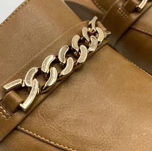 Kim Rogers Brown Emersyn Mules With Gold Chain Accent thumbnail 3