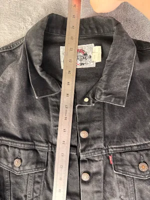 vintage 90s levi’s 77598-0260 black denim trucker jacket men’s M boxy thumbnail 13
