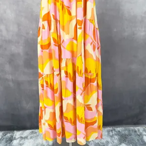 Abel The Label‎ Anthropologie Maxi Dress Small Tiered Flowy Boho Indie Hippie thumbnail 3