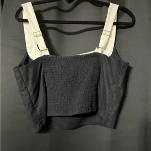 Abercrombie & Fitch Black and Cream Crop Top thumbnail 2