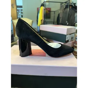NEW Kate Spade Sybil Pumps Size 7.5 Black Velvet Heels‎ Rhinestones thumbnail 5