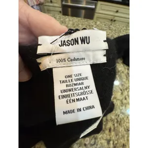 Jason Wu Black 100% Cashmere Hooded Scarf thumbnail 4