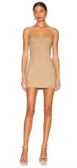 Superdown Renetta Mini Dress in Khaki Small thumbnail 1
