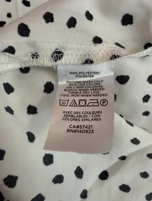 Ann Taylor Polka Dot White Black Gold Pajama Set Short Shirt Top thumbnail 3