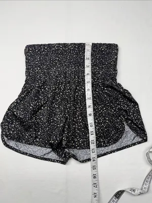 FP Movement by Free People Black Floral Smocked High-Waist Shorts thumbnail 6