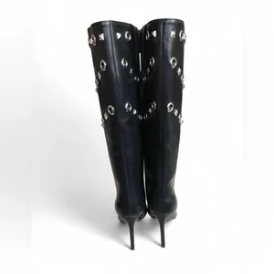 I.N.C. International Concepts Women's Black Saiqa Grommet Knee High Boots 6M thumbnail 4