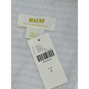 NWT Maeve Anthropologie White‎ Black Trim Ruffle Cropped Cardigan S thumbnail 8