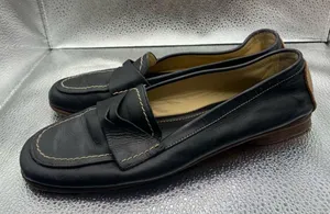 Vintage Coach Slip On Chunky Loafers women Size 6.5B Black leather F5 thumbnail 1
