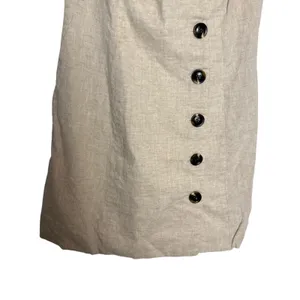 SNDYS Revolve Allegra Cream Natural Linen Button Front Fitted Mini Dress Small thumbnail 5