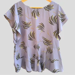 LOFT Lavender Flutter Sleeve Blouse thumbnail 1