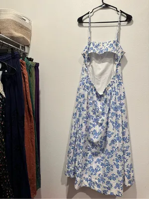 Altar’d State Bayley Blue Floral Midi Dress Size L NWOT thumbnail 11