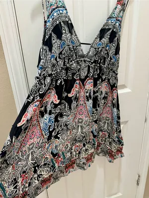 Free People Printed Mini Slip Dress Medium thumbnail 9