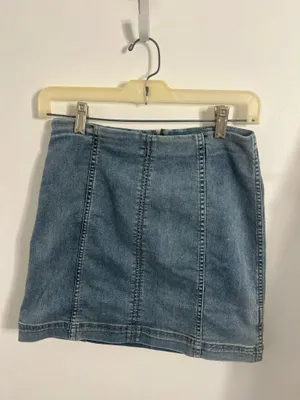 Free People Denim Mini Skirt Modern Femme Blue thumbnail 5