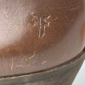 Frye Judith Women's Brown Leather Double Zip Almond Toe Heeled Ankle Boots Sz 9M thumbnail 8
