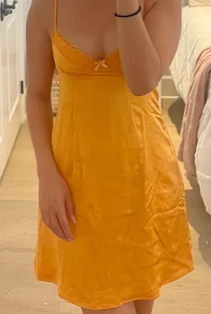 Princess Polly Orange Mini Satin Dress thumbnail 1