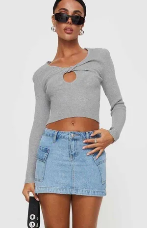Zakai Princess Polly Cargo Denim Mini Skirt Petite thumbnail 1