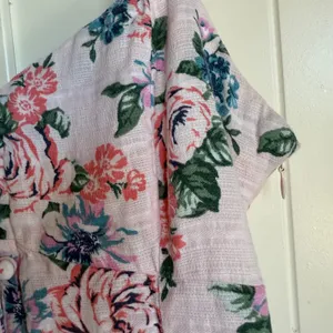Forever 21 Pink Floral Button Up Dress‎ Size Small Roses Green Sundress Linen thumbnail 8
