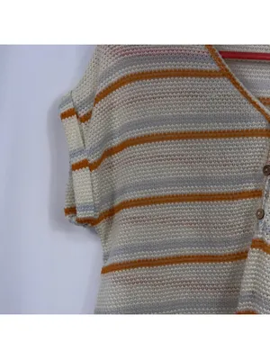 #LoveWins Medium Striped Knit Tie Front Top thumbnail 3