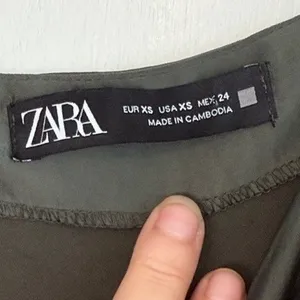 Zara Womens Dark Olive Green Satin Ruched Cami Slip Maxi Dress Size XS 90s Style thumbnail 5