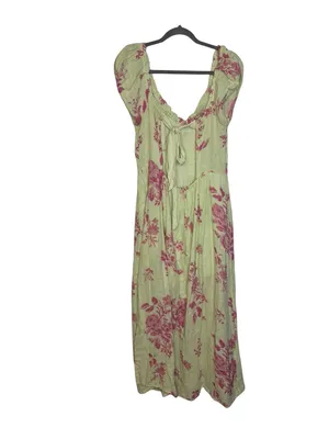 🌸 Free People Forget Me Not Cotton Gauze Floral Midi Dress Size M 🌸 thumbnail 4