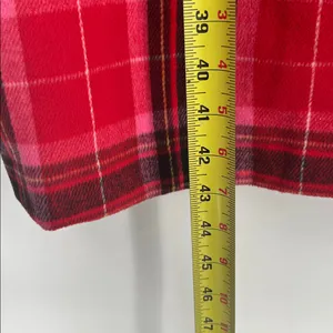 Old Navy Women’s Long Coat Red Tartan Plaid Oversized Soft Brushed Duster~L thumbnail 8