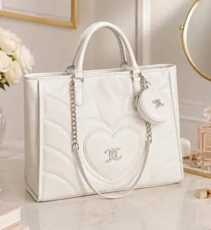 Juicy Couture Only You XL Quilted Tote Bag Set Ivory NWT thumbnail 1