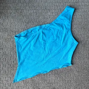 Asymmetrical Floral Tank Top Blue thumbnail 3