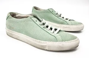 Woman By Common Projects Achilles Low Perforated Mint Green Nubuck Sneakers 7.5 thumbnail 1