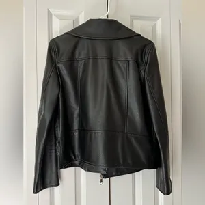 Elizabeth and James Kohl's Women's Faux Leather Moto Jacket Black Size S thumbnail 2