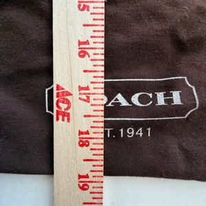 Coach Brown Large Cotton Dust Bag Red Drawstring Logo Storage Accessory Travel thumbnail 5