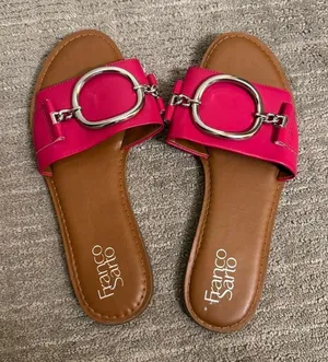 Franco Sarto mandy Slip On Silver Hardware Dark Pink Sandals 8.5 thumbnail 1