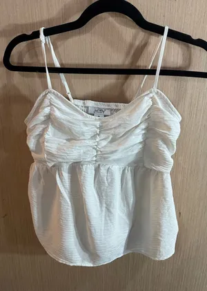 Women’s Just Polly Cream Ruched Spaghetti Strap Blouse Size Medium thumbnail 1