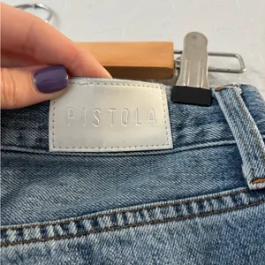 Pistola Dark Blue Frayed Straight Leg Jeans thumbnail 6