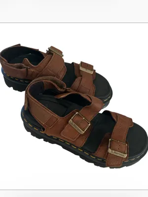 DR. MARTENS Zebzag Leather Sandal, Brown, Size 9, NWOT DISPLAY PAIR thumbnail 5