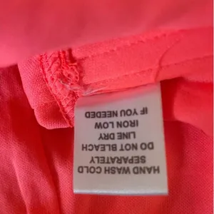 Y2K Women Coquette Festival Lace Crop Top‎ Corset L Neon Orange Smocked Bustier thumbnail 8