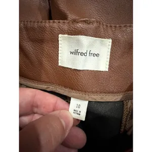 Wilfred Free Brown Vegan Leather Ascendent Pant Straight Leg Size 10 Minimalist thumbnail 7