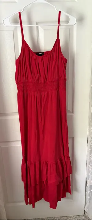 Paige Tiered midi Dress with Smocked Waist women size 10 cotton blended thumbnail 1