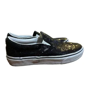 VANS OTW Black Sequin Slip On Skating Casual Shoes Sneakers Women's 5.5‎ thumbnail 2