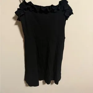 Reformation Bri Black Ribbed Knit Ruffle Thin Strap Mini Dress - Size Small thumbnail 8