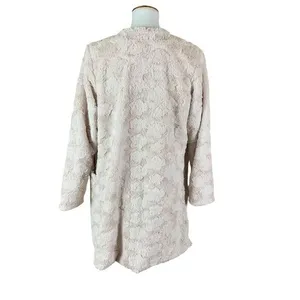 The Linen Duck Beige Textured Faux Fur‎ Open Front Cardigan Small Soft Plush thumbnail 5