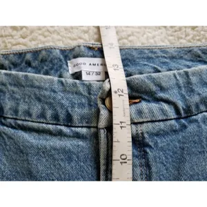 Good American Good Classic Skinnyish Fit Distress Indigo Hi-Rise Jeans Sz 14/32 thumbnail 7