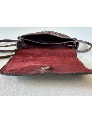 Vintage Brown Leather Mini Crossbody Purse Snap Closure Boho Small Bag thumbnail 5