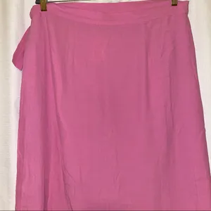 American Eagle Outfitters Midi Tie-Up Pink Wrap Skirt 🆕 XL thumbnail 5