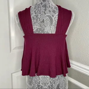 FREE PEOPLE Womens XS Ribbed Square Neck Reversible Flowy Crop Tank Top thumbnail 3