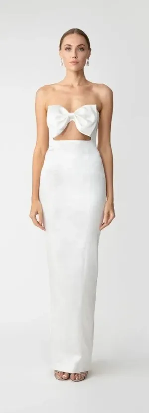Sau Lee Esther Strapless Column Gown White Womens Size 2 thumbnail 1